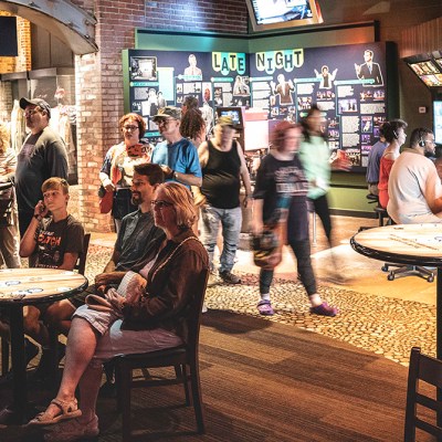a group of people sitting at a table
